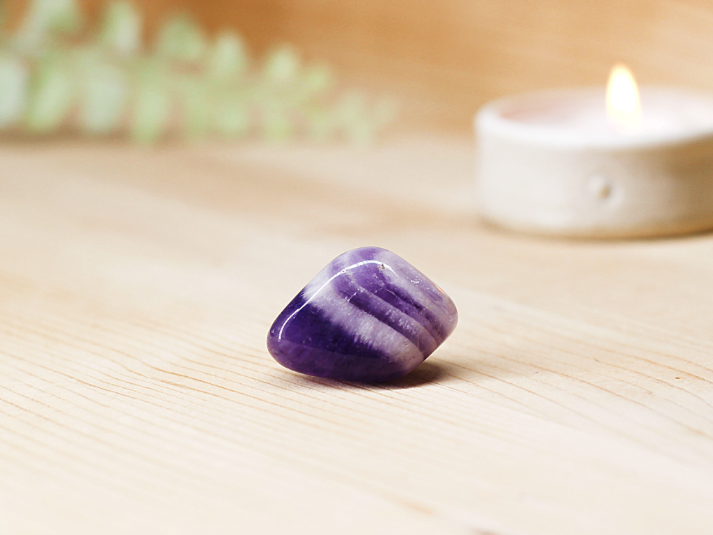 Chevron Amethyst Tumblestone
